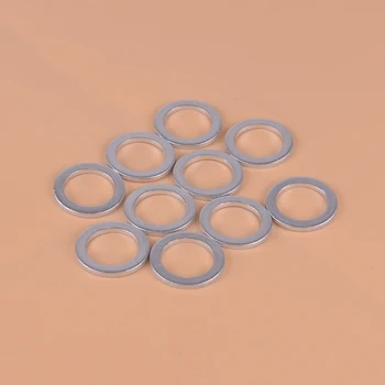 

beler NEW 10Pcs Silver Aluminum Alloy Engine Oil Crush Washers Drain Plug Gaskets 18mm ID. 25.5mm OD. fit for most of car