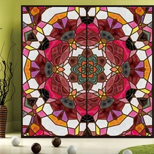 Пользовательский размер Горячая оконная пленка статическая цепляется ПВХ домашний декор оттенок-пленка симметрия рисунок калейдоскоп 50 см х 100 см