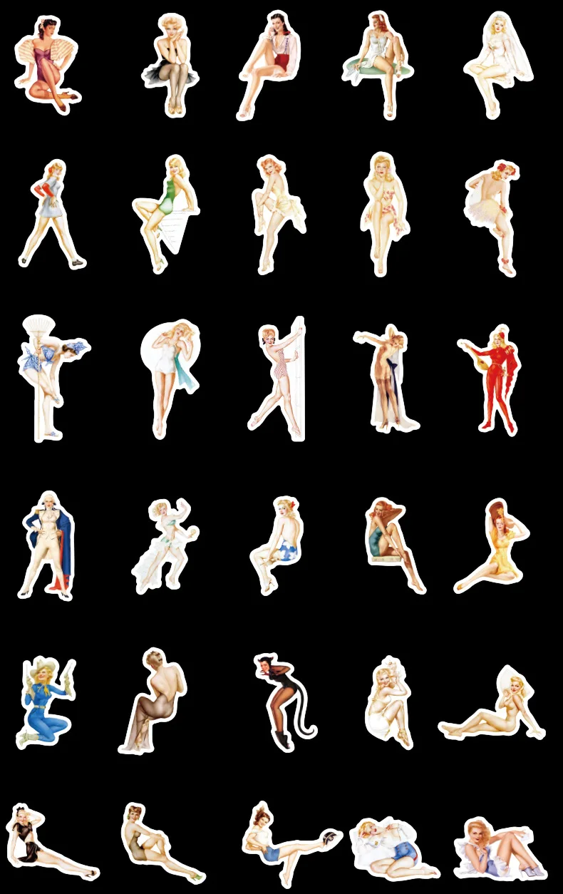 100 шт Pin-up Girl наклейка s Наклейка для сноуборда багажа автомобиля Стайлинг ноутбука водонепроницаемый Красота Девушка Скейтборд наклейка игрушка подарок F4