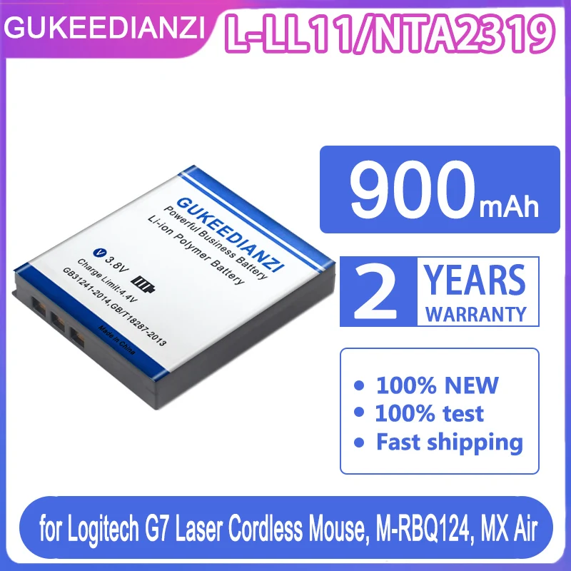 GUKEEDIANZI Замена Батарея L-LL11/NTA2319 900 мА-ч для Logitech G7 Лазерный беспроводной Мышь M-RBQ124 MX