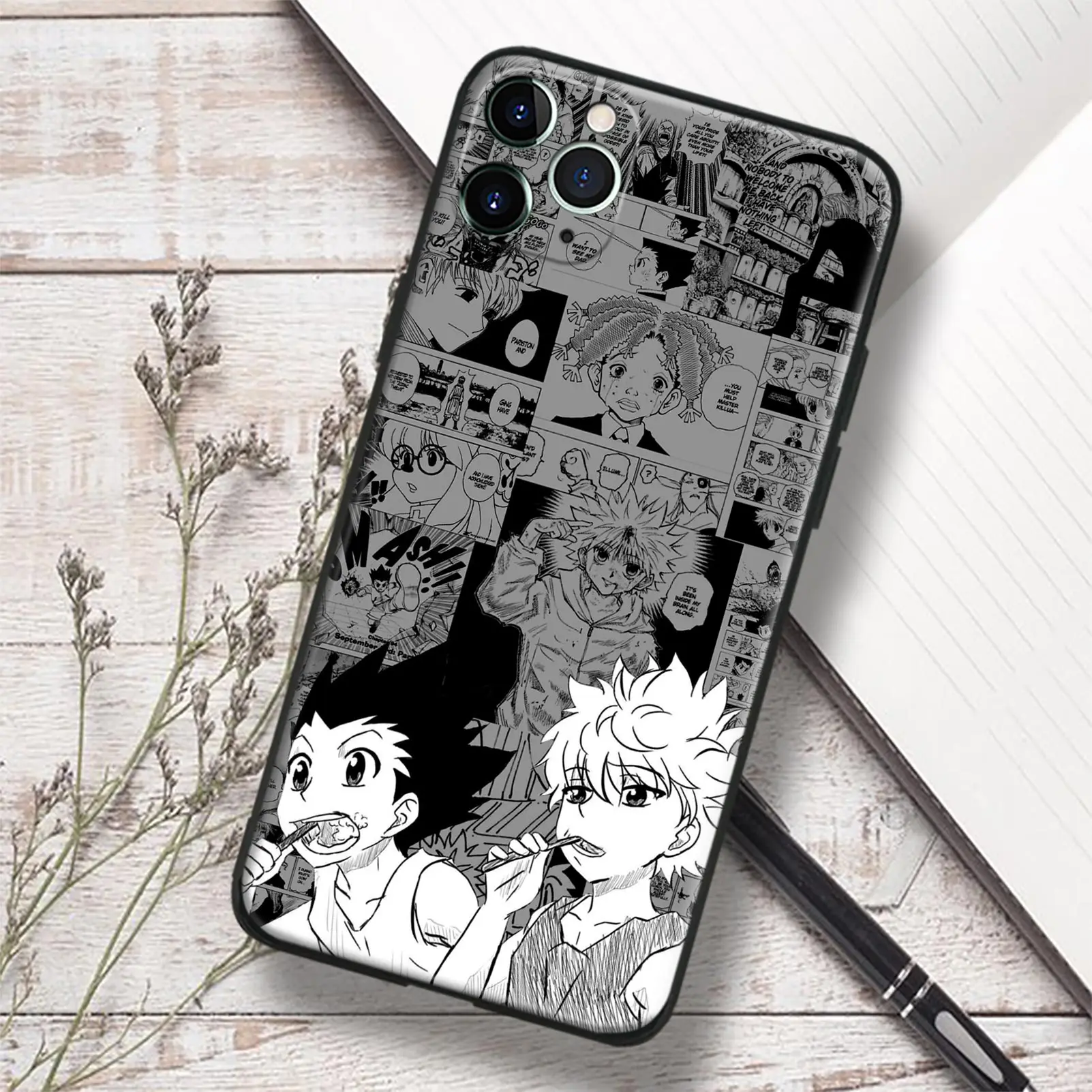 Стеклянный силиконовый чехол Freecss Gon &amp Zoldyck Killua для IPhone SE 6 7 8 Plus X XR XS 11 12 13 Mini Pro Max