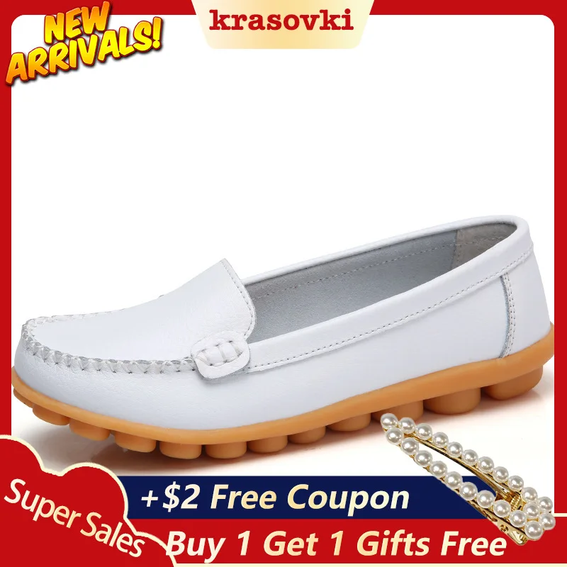 

Krasovki Single Shoes Women Spring Autumn Dropshipping Leisure Women Slip on Flat Large Size Bean Shoe Soft Bottom White Shoes