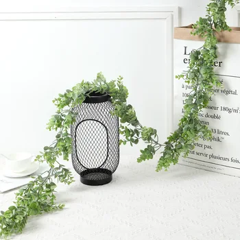

New Artificial Green Eucalyptus Garland Leaves Fake Vines Rattan Plants Wall Decor Wedding Decoration Hanging Garland Ivy Wreath