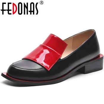 

FEDONAS Women Cow Leather Suede Leather Party Casual Shoes Spring Summer New Arrival Round Toe Shoes Concise Fashion Shoes Woman