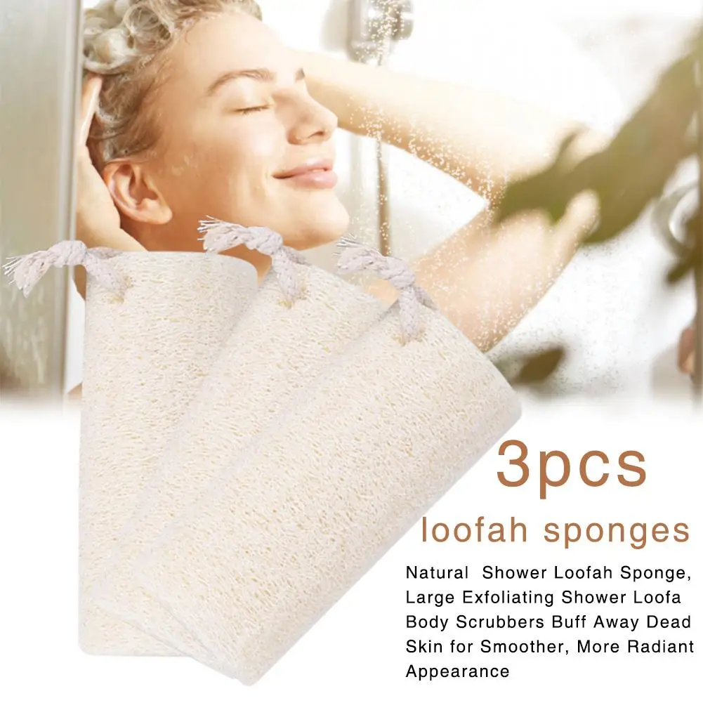 

Natural Shower Loofah Sponge, Large Exfoliating Shower Body Scrubbers Buff Away Dead Skin for Smoother, More Radiant Appearance