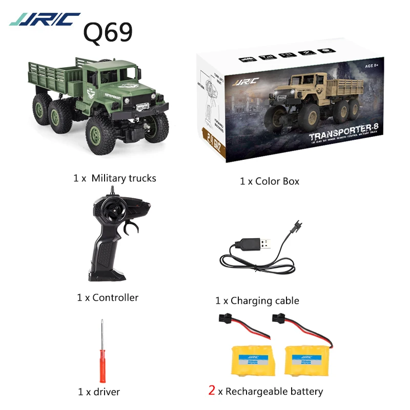 JJRC/Q68 Q69 6WD 1/18 RC Автомобиль 2 4G внедорожный военный грузовик с дистанционным