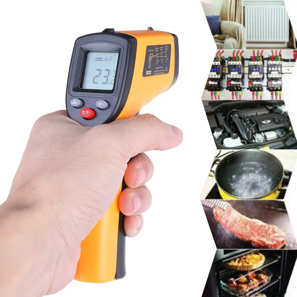 

GM320 LCD Digital Non Contact Infrared Thermometered Temperature Meter Pyrometer processing circuits and liquid crystal display