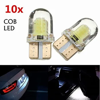 

10x T10 COB 8 SMD LED CANBUS Silica Bright White License Lights Bulbs