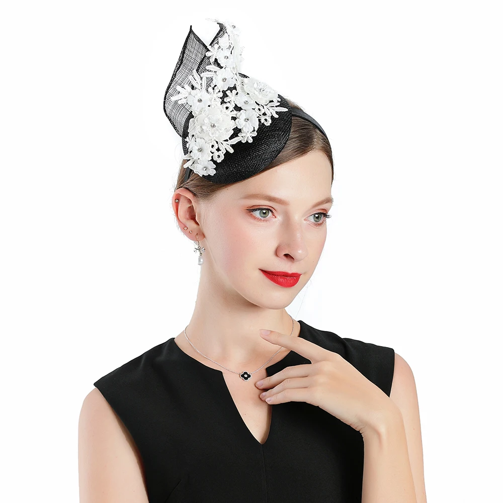 Мини-топ шляпа-цилиндр женский свадебный церковный праздничный головной убор