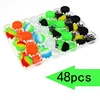 48pcs 6ml Glass Silicone Container Nonstick Wax Jar with Air Tight Silicone Lid Small Round Storage Box for Oil, Lip Balm 1