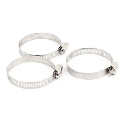 

3 Pcs Metal Worm Drive Adjustable Pipe Ducting Hose Clamp Hoop 46-70mm