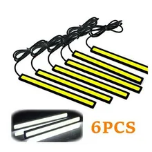 

6Pcs 17cm Daytime Running Light Car DRL LED Lights White Strip Lights Bar Lamp 12V Waterproof Super Bright Auto Exterior Parts