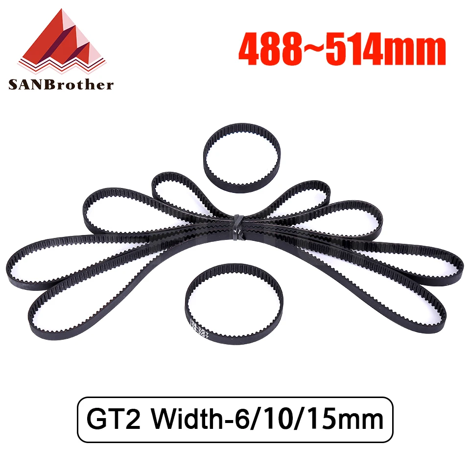 

3D Printer Parts GT2 Closed Loop Timing Belt Rubber 2GT 6mm488 490 492 494 496 498 500 502 504 506 508 510 512 514mm Synchronous