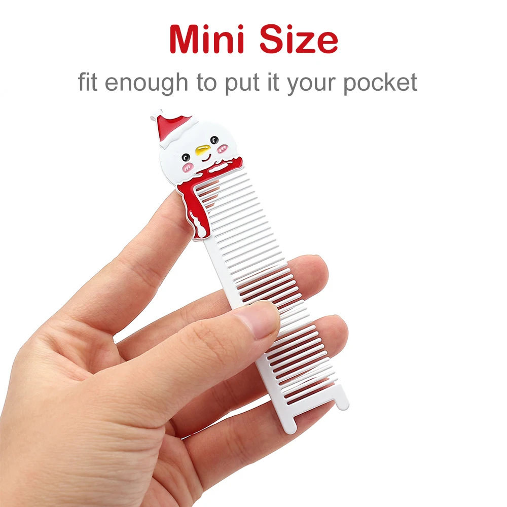 Пластиковая мини-расческа, Рождественская тонкая плотная расческа, зубная Расческа для стрижки волос, стильная расческа для салона, парикмахерские инструменты для ухода за волосами, расческа для волос