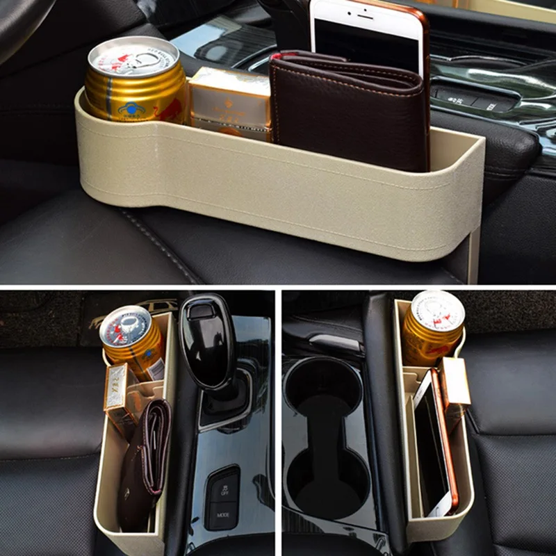 Universal Car Seat Crevice Gap Storage Box ABS Plastic Auto For Pockets Organizers Drink Holder