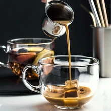 Прозрачная Бессвинцовая стеклянная чашка молочная овсянка для завтрака кофейная кружка утолщенная теплоизоляция анти-скальдинг простота бытовой