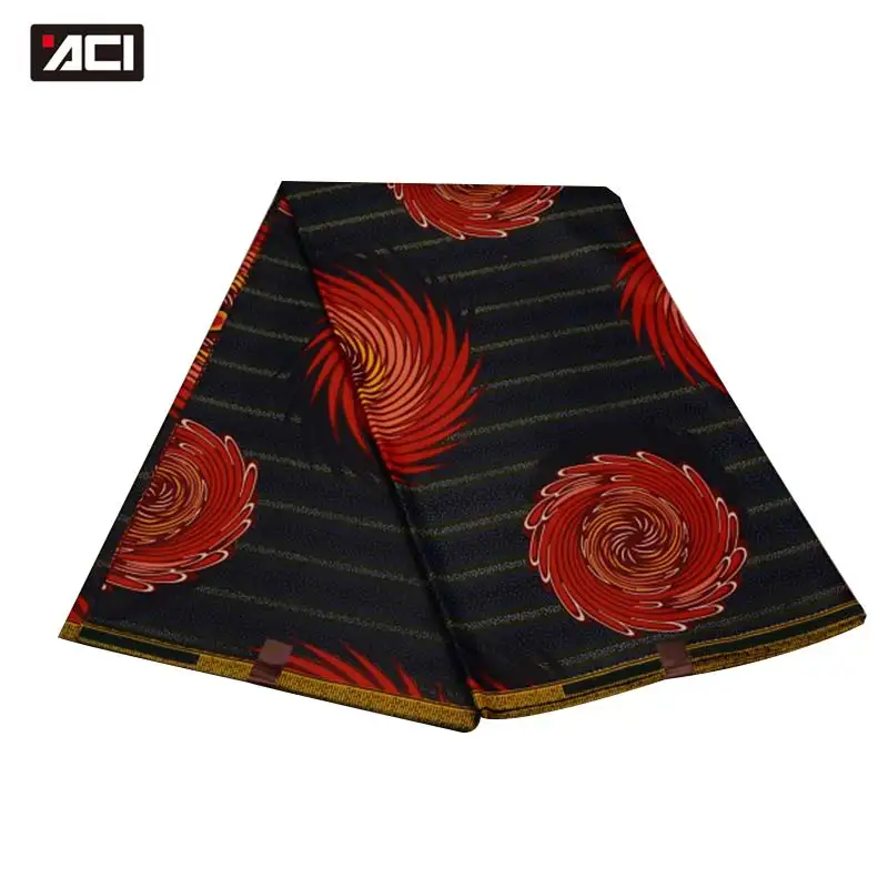 

ACI 2019 New Polyester Ankara Wax Print Fabric 6 Yards/Piece Nigeria Batik Wax African Ankara Fabric Veritable Tissus Patchwork