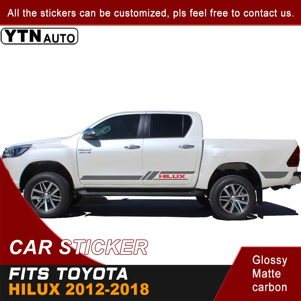 Автомобильная Наклейка для TOYOTA HILUX 2012 2013 2014 2015 2016 2017 2018 2 шт. гоночный Стайлинг