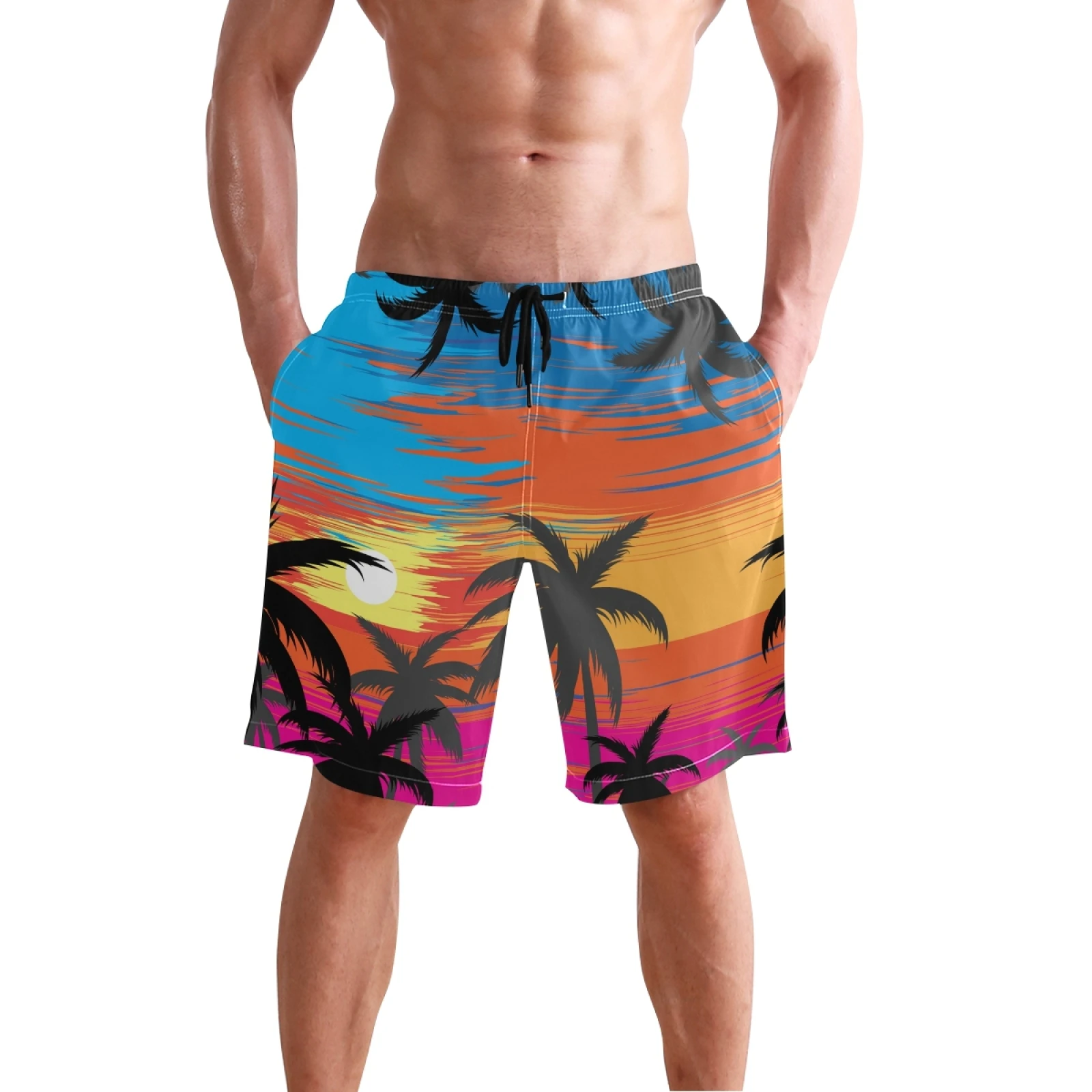 Pantalones De playa para Bermudas De Hawaiano, para surf, bañador con forro De malla|Pantalones cortos de surf y playa| -