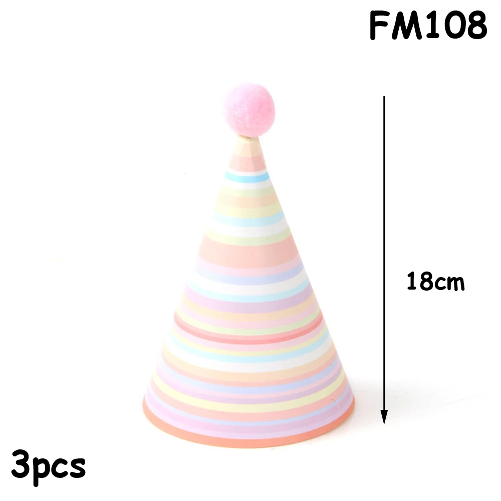 Happy 1st день рождения взрослых шапки в горошек DIY милые шапочки ручной работы Принцесса Корона душ украшения для малышей Подарки для мальчиков девочек - Color: FM108