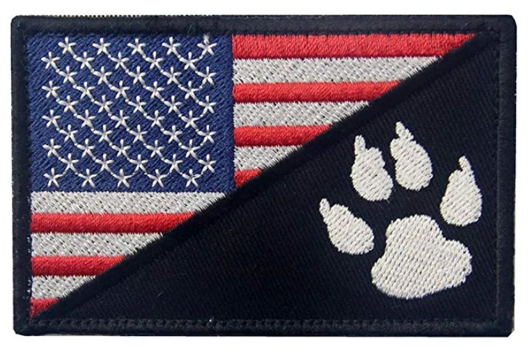 Dog paw 1 Служебная собака K9 Полицейская собака армейская собака Рабочая тренировочная направляющая лапа Гог нашивка петля Боевая нашивка для средних и больших собак жилетки - Цвет: Dog paw 1