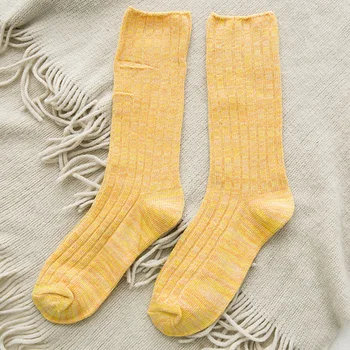 

Elastic Daily Soft Pile Heap Long Cotton Blend Autumn Knitting Casual Thigh High Winter Warm Students Women Socks