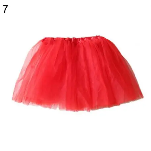 Модная Милая Детская однотонная фатиновая одежда для маленьких принцесс, нарядная Одежда для танцев, балета, вечеринки, костюм с юбкой, один размер - Цвет: Красный