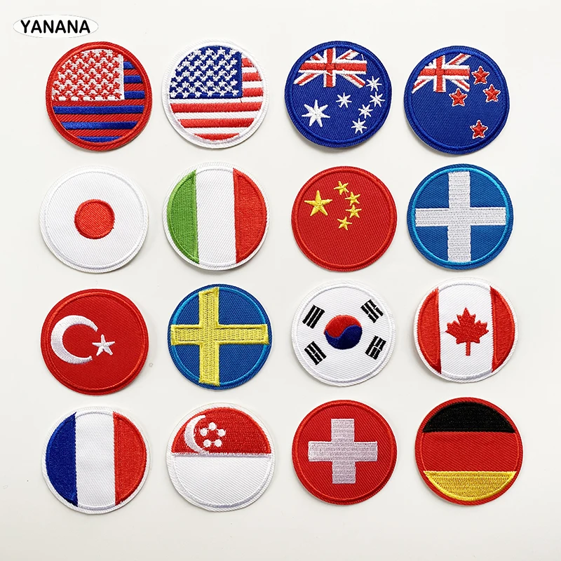 national flag patch World Flags National Emblem Stripe Patch Armor Clothes Denim Backpack Patch Decoration Accessories