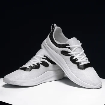 

Men Running Sneakers Breathable Mesh Lace-up Shoes Men Flat Bottom Sneakers Low Top Sport Footwear Summer Shoes Jogging Big Size