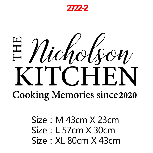 Diy Custom name Kitchen Wall Stickers Home Decoration Accessories For Kitchen Decoration Wall Decal Home Decor 2722-2