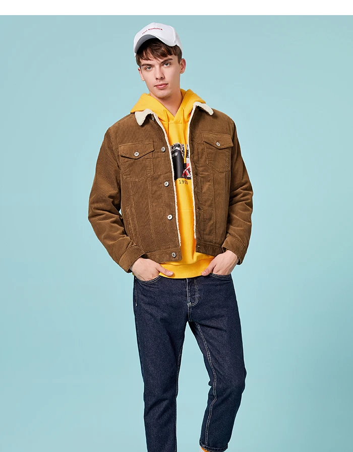 Semir хлопковая одежда куртка мужская повседневная короткая куртка имитация овечьей шерсти Куртка мужская зимняя Вельветовая хлопковая куртка