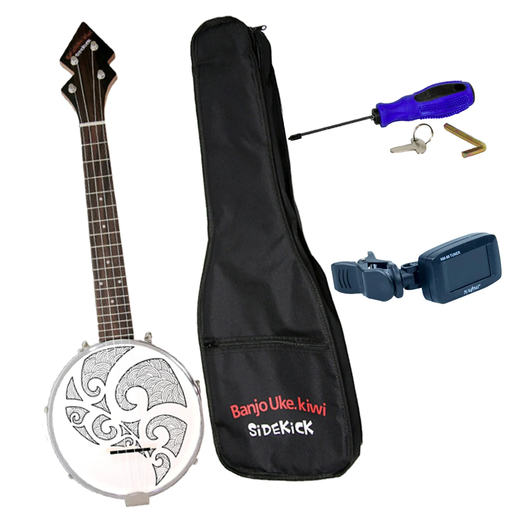 

4 String Banjo Ukulele Uke 26inch Birch With Gig Bag Tuner Musical Instrument