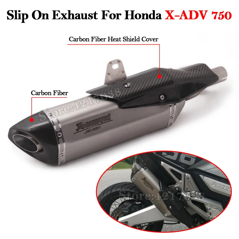 Slip On Motorcycle Exhaust Pipe Muffler Escape Modified Tube Header Front Link Pipe For Honda X-ADV 750 X ADV750 ADV Full System - Цвет: Титан