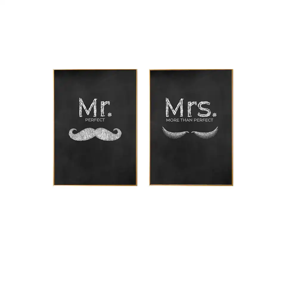 Mr Mrs Familia Simple Citas Pared Arte Lienzo Poster Impresion
