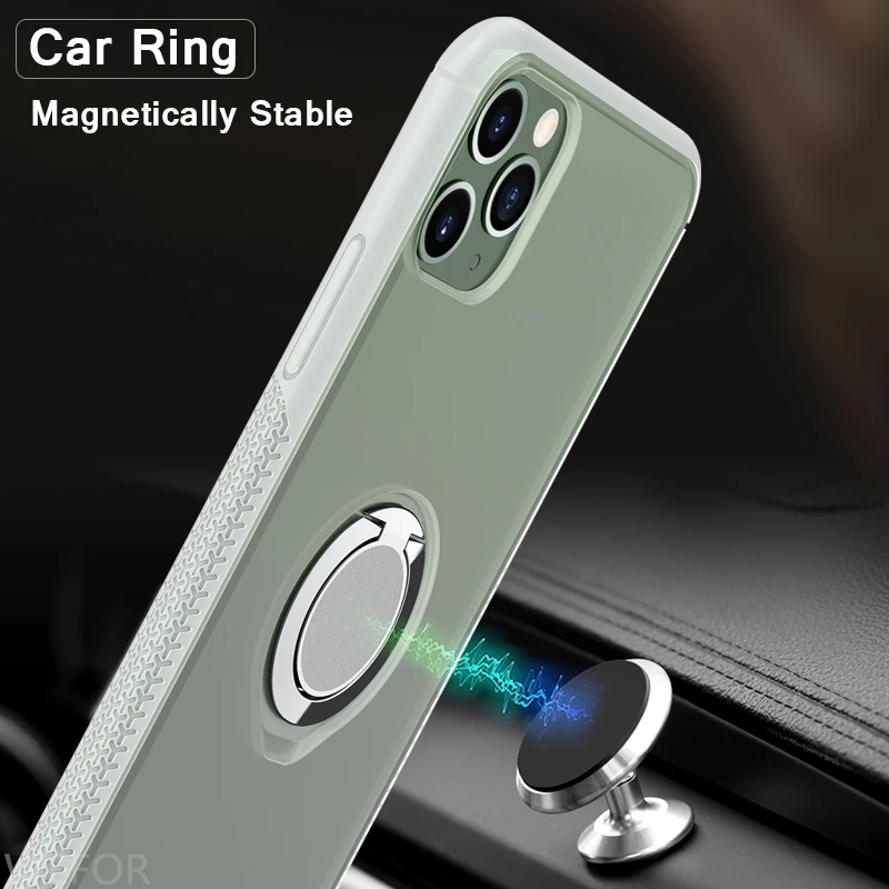 Чехол для iPhone 11 Pro X XR XS MAX 8 7 6 Plus, вращающееся на 360 ° магнитное кольцо на палец, подставка, УФ Обесцвечивающий чехол для телефона s