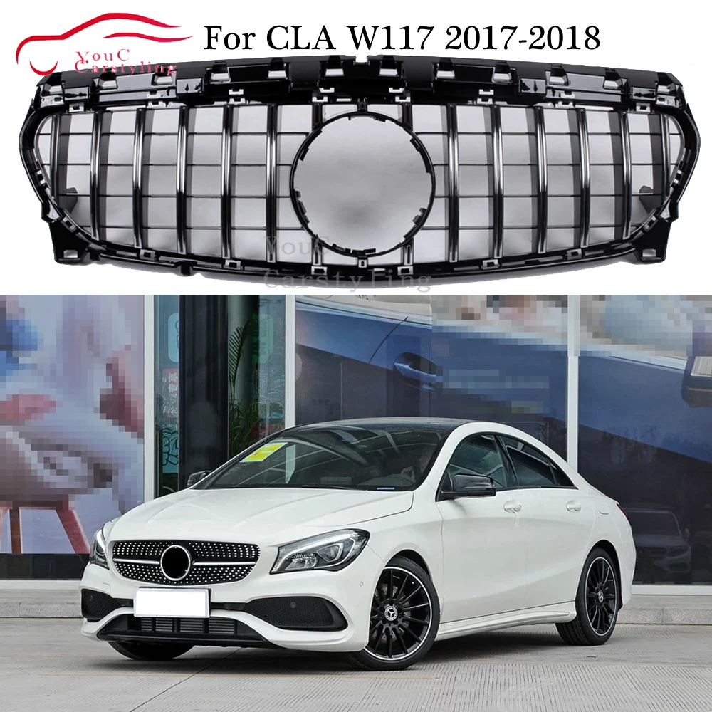 W117 GT R Решетка переднего бампера GTR грили для Mercedes CLA класс C117 X117 CLA180 CLA200 CLA250 CLA45 AMG гриль