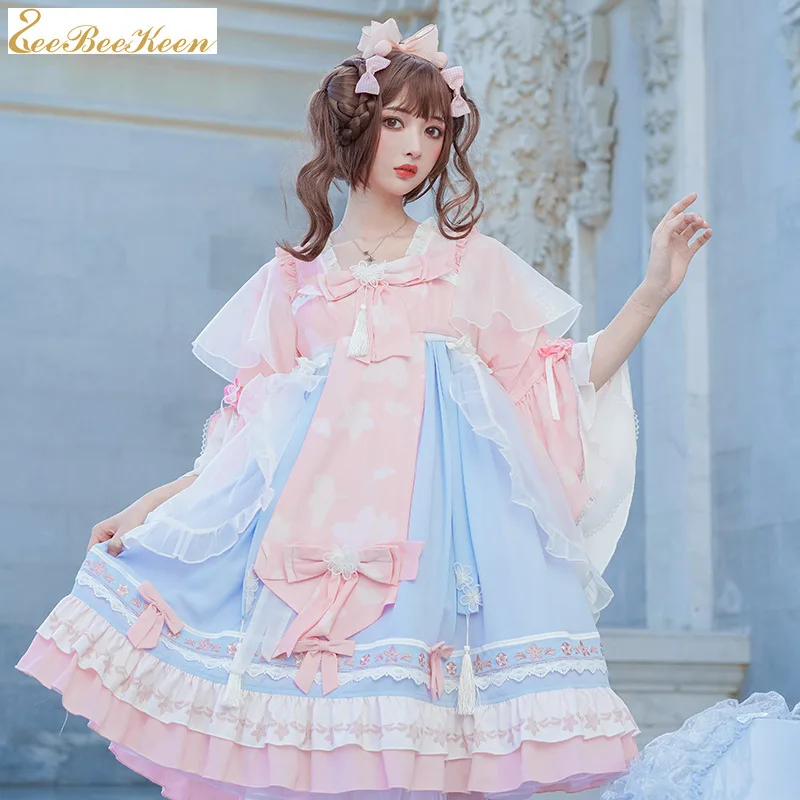 Original Design Spring/Summer 2020 New Chinese Style Hanfu Dress Printed Halloween cosplay costume for women Tang suit Adult |