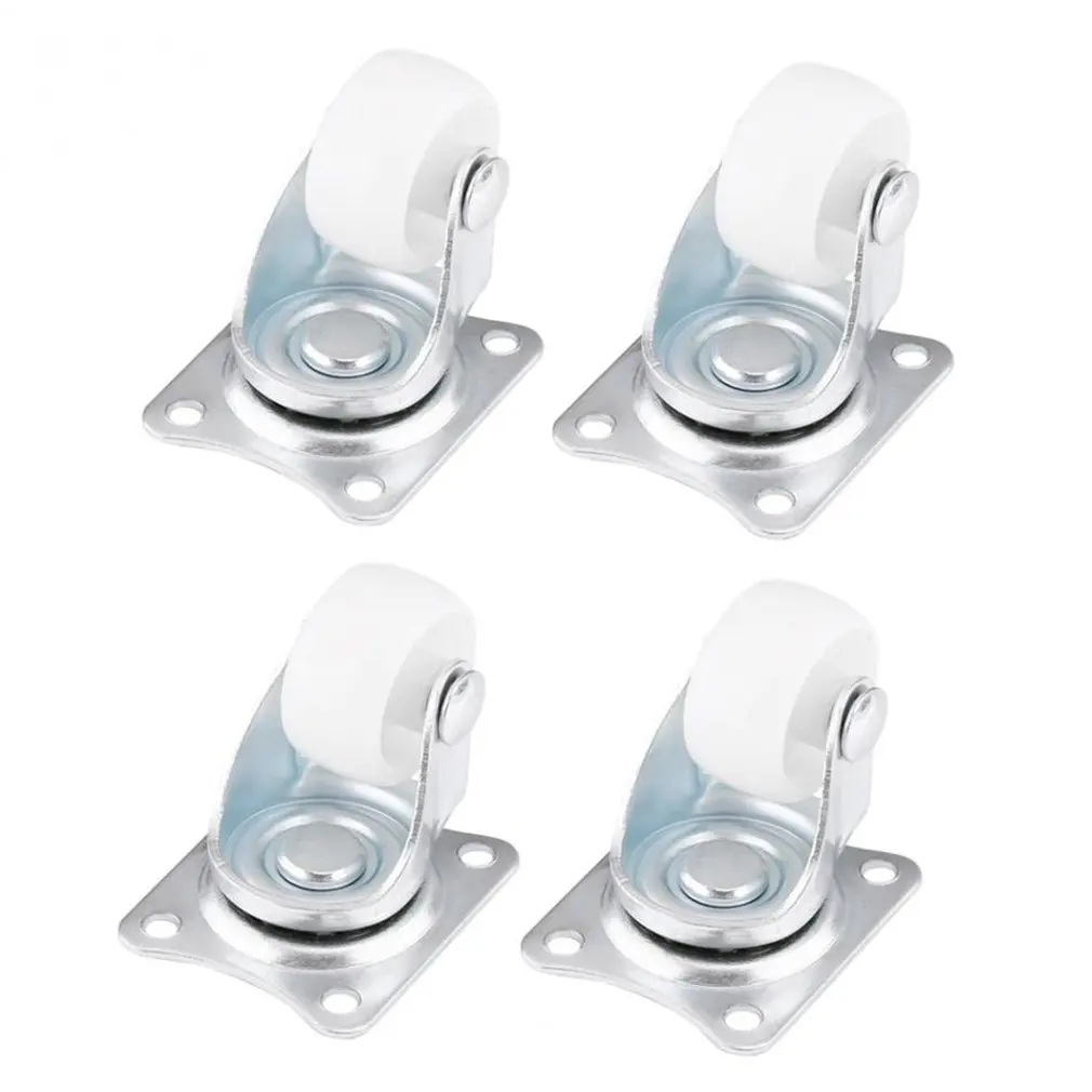 

4 Pcs/lot Universal Swivel Casters Wheels White Roller Wheel For Furniture Trolley Chair Swivel Caster Wheel Sale