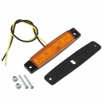

Amber+Red Side Marker Light Trailer Truck 10Pcs DC 12V License plate Parking
