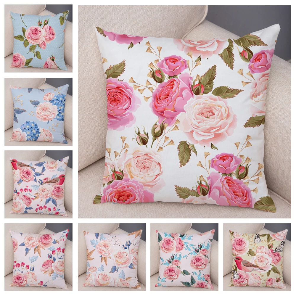 18x18" Rose Flower Nordic Pillow Case Throw Cushion Cover Car Sofa Home Decor 
