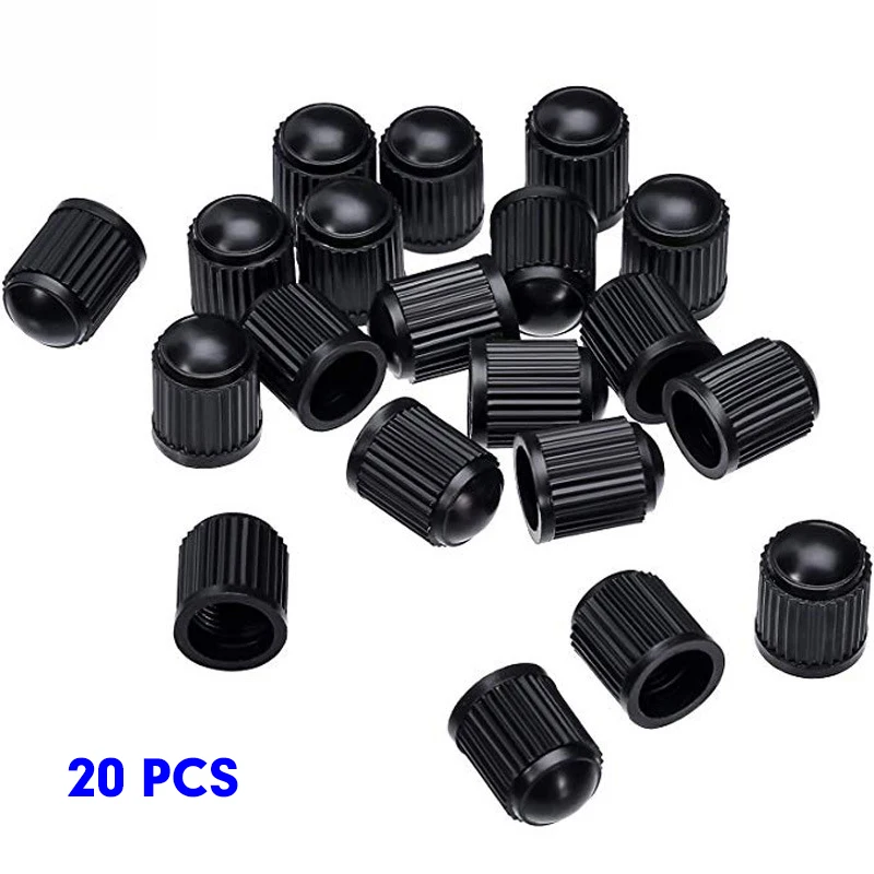20PCS Car Tyre Valve Black Bike Tyre Plastic Caps Drop Dust Caps Dome Shape Dust Valve 13x10mm