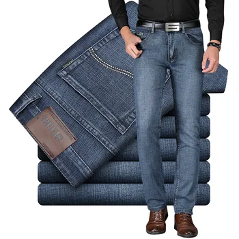 

2019 Summer Thin Section Business Leisure Straight Cylinder Loose Big Code Men's Wear Cowboy Trousers