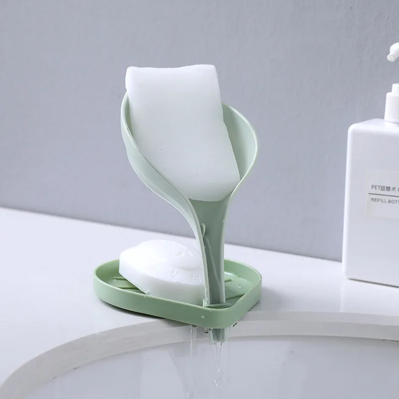 

Creative Three-dimensional Leaf Soap Box Bathroom Double Layer Non-slip Drain Soap Holder Soap Tray Bathroom Accessories