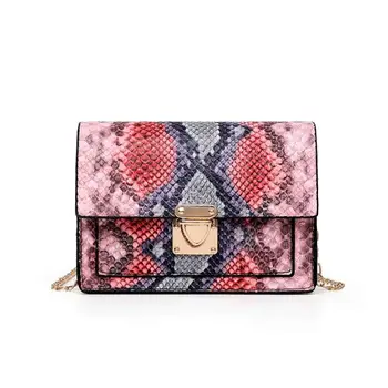 

Hot Sale Handbags Wear-resistant Snake Print Small Messenger Bag Women Leather Shoulder Crossbody Chain Handbag