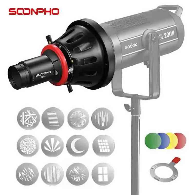 

OT1 PRO II Focalize Conical Snoot Photo Optical Condenser Art Special Effects Shaped Beam Light Cylinder for Bowens Mount Flash