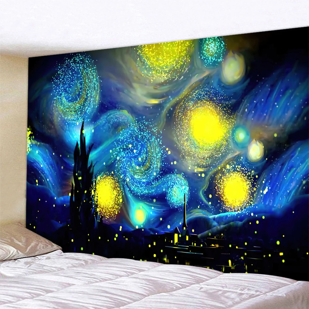 

Абстрактный персонаж, психоделическая сцена, украшение для дома, художественный гобелен в стиле хиппи, большой размер, настенный гобелен, простыни