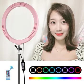

Ring Light 11.8 Inch Dimmable RGB Ring Light with Phone Clamp and Remote for Makeup Video Mobile Phone accessories ring light
