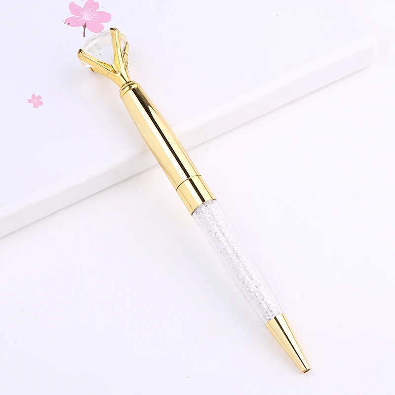 Plating Gold Алмазная шариковая ручка Scepter, персонализированные Кристальные Роскошные Металлические Ручки, новинка, школьные офисные стационарные подарки с логотипом на заказ - Цвет: Plating Gold