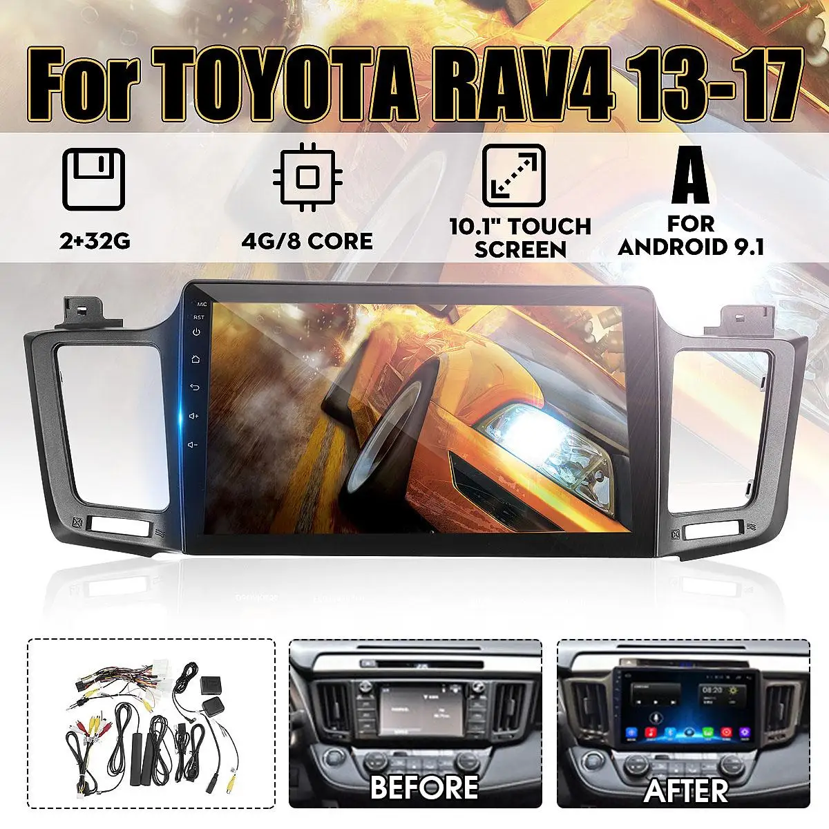 10,1 ''Android 9,1 8 CoreCar радио мультимедиа видео плеер навигация wifi gps FM AM Для Toyota RAV4 2G ram 32G rom