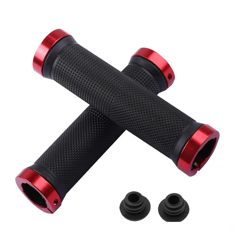 Manopole per manubrio bici Doppio blocco sulla manubrio della bicicletta Impugnatura in gomma adatta per bici pieghevole BMX MTB Beach Cruiser Scooter  18